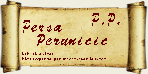 Persa Peruničić vizit kartica